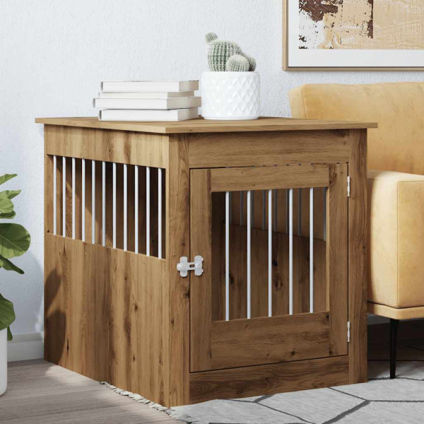 Jaula para perros mueble madera contrachapada roble artesanal M 3