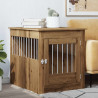 Jaula para perros mueble madera contrachapada roble artesanal 3