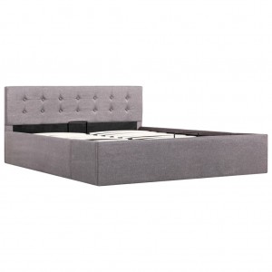 Cama hidráulica c/ arrumação 140x200cm tecido cinza-acastanhado H