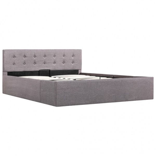 Cama hidráulica c/ arrumação 140x200cm tecido cinza-acastanhado M 2