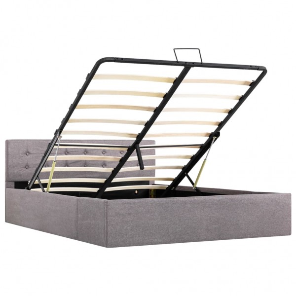 Cama canapé hidráulica con almacenaje tela gris topo 140x200 cm M 5