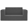 Sofá-cama infantil de 2 lugares pelúcia macia antracite 3