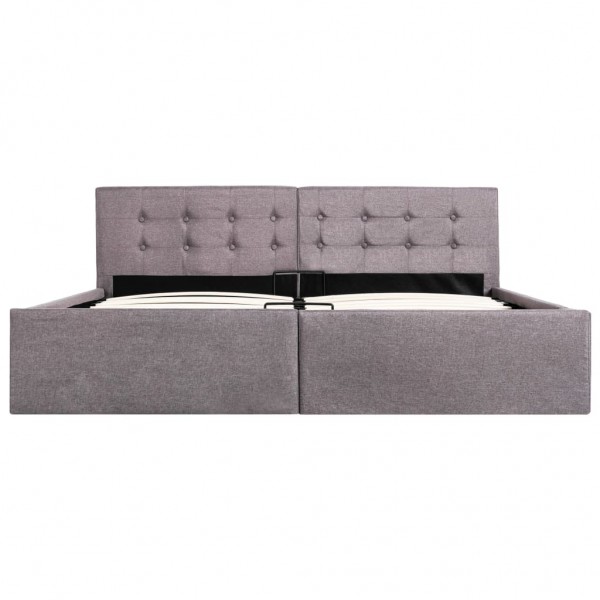 Cama canapé hidráulica con almacenaje tela gris topo 160x200 cm M 3