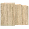 Mesas apilables 3 pzas madera contrachapada color roble Sonoma 5