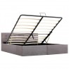 Cama canapé hidráulica con almacenaje tela gris topo 160x200 cm 5