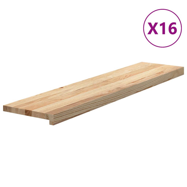 Peldaños de escalera 16 uds sin tratar 110x25x2 cm M 2