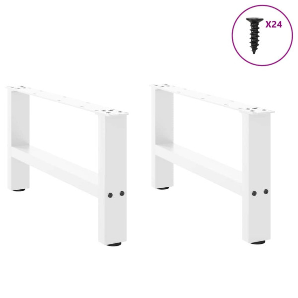 Patas para mesa de centro de acero blanco 2 uds 30×60 cm M 3