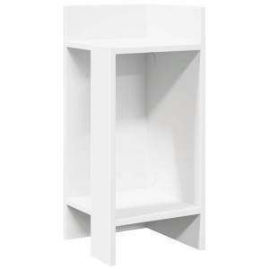 Mesa auxiliar con estante blanco 25.5x27x60 cm H