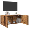 Mueble de TV de pared madera envejecida 100x30x41 cm 1