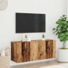 Mueble de TV de pared madera envejecida 100x30x41 cm 3