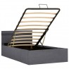 Cama canapé hidráulica almacenaje LED tela gris oscuro 90x200cm 5