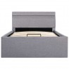 Cama hidráulica arrumação c/ LED 90x200cm tecido cinzento-claro 3