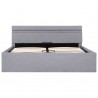 Cama hidráulica c/ arrumação LED 140x200 cm tecido cinza-claro 3