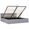Cama hidráulica con almacenaje y LED tela gris claro 180x200cm 5