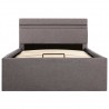 Cama hidrául. arrumação + LED 90x200cm tecido cinza-acastanhado 3