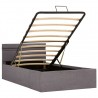 Cama canapé hidráulica almacenaje y LED tela gris topo 90x200cm 5