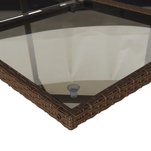 Set comedor de jardín 5 piezas y cojines ratán sintético marrón M 5