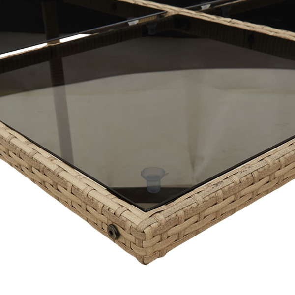 Set comedor de jardín 7 pzas con cojines ratán sintético beige M 5