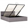 Estrutura cama hidrául.+ LED 140x200cm tecido cinza-acastanhado 5