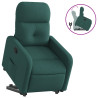 Sillón reclinable elevable tela verde oscuro 2
