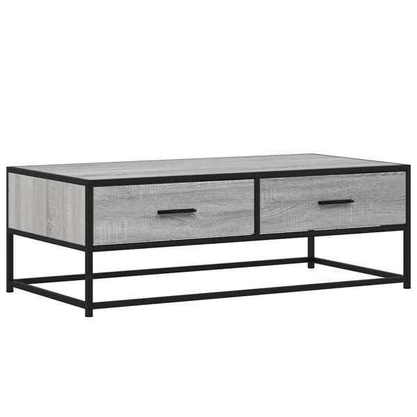 Mesa de centro madera ingeniería metal gris Sonoma 100x50x35 cm M 2