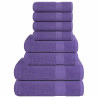 Toalha conjunto 8 peças 100% algodão roxo 360 gsm 1