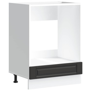 Mueble de horno Porto negro madera reconstituida H