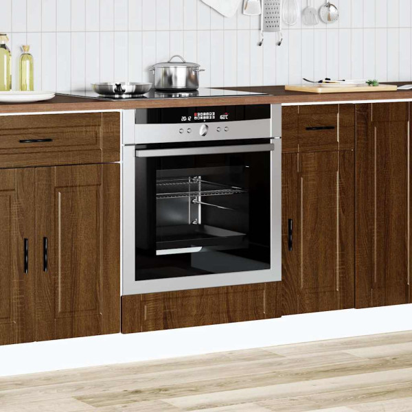Mueble de horno Porto marrón roble madera reconstituida M 3