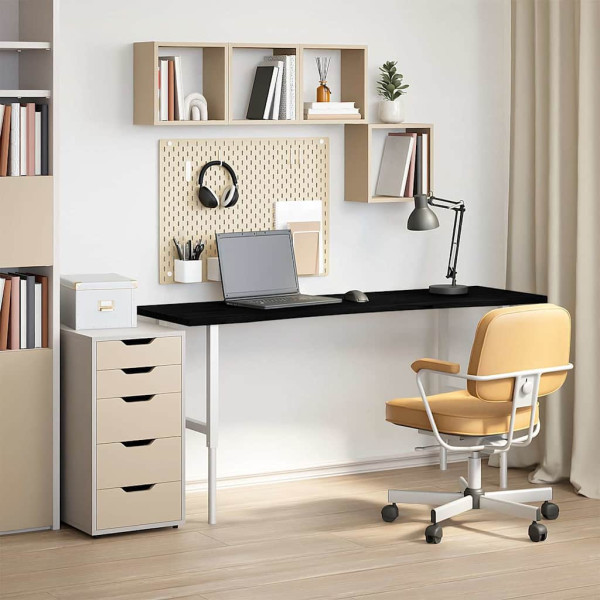 Tablero escritorio 160x60x2.5cm rectangular madera maciza roble M 3