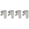 Barn Door Bypass Brackets 4 pcs trilhos redondos aço inoxidável 1
