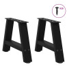 Patas de mesa de centro forma A 2uds acero negro 50x(30-31) cm 3