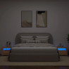 Mesas cabeceira c/ LEDs 2 pcs 60x35x40 cm carvalho artesanal 5