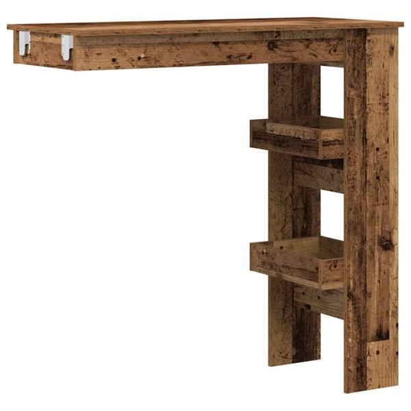 Mesa de bar de parede madeira antiga 102x45x103.5 cm M 2