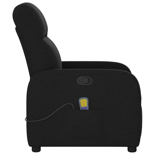 Sillón reclinable de masaje de tela negro M 4