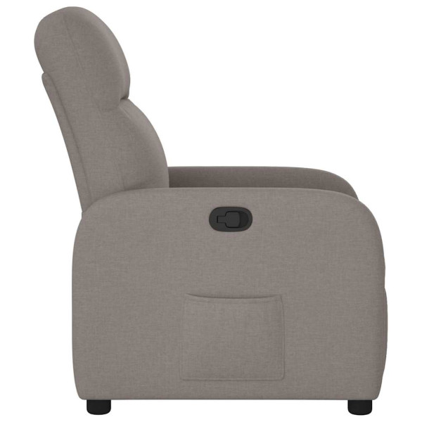Sillón reclinable de tela gris taupe M 4