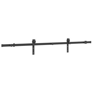 Kit de herrajes para puertas correderas acero negro 200 cm H