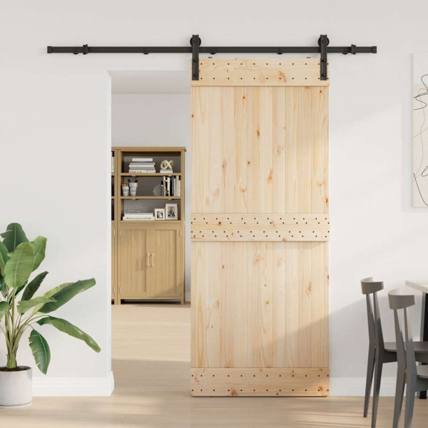 Kit de ferragens para porta deslizante 200 cm aço preto M 3