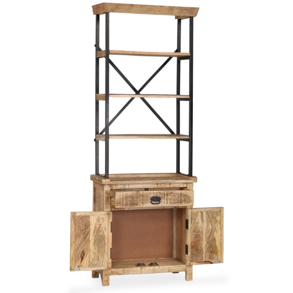 Aparador com prateleiras madeira de mangueira maciça 65x30x180 cm M 2