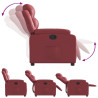 Sillón reclinable de cuero sintético rojo tinto 4