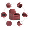 Sillón reclinable de cuero sintético rojo tinto 5