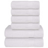 6pcs Conjunto toalhas banho 360 gsm 100% algodão branco 1