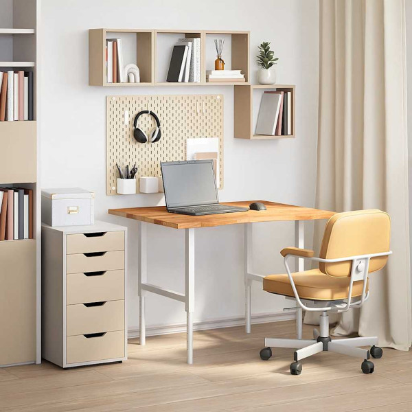 Tablero escritorio rectangular madera maciza roble marrón claro M 3