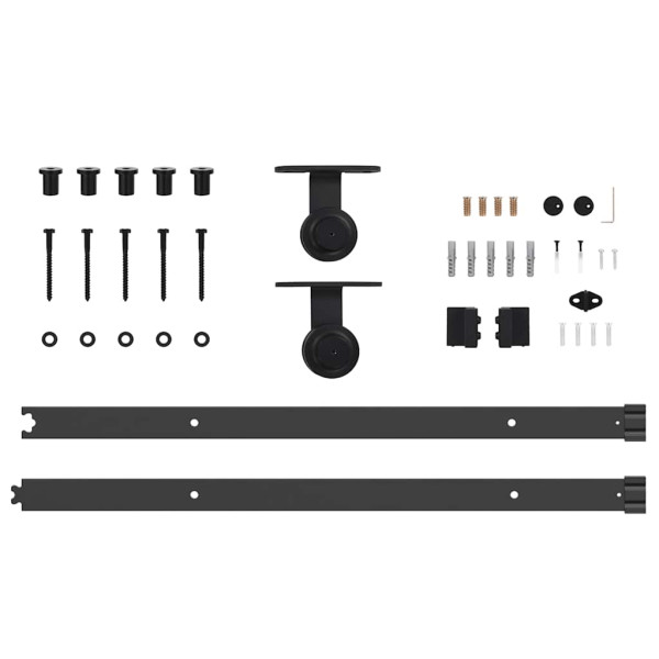 Kit de herrajes para puertas correderas acero negro 152.5 cm M 5
