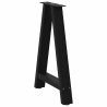 Pés para mesa de jantar em formato A. 2 peças. preto. 60x(72-73) cm. aço 4