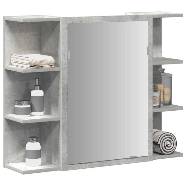 Armario de espejo de baño contrachapada gris 80x20.5x64 cm D