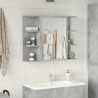 Armario de espejo de baño contrachapada gris 80x20.5x64 cm 3
