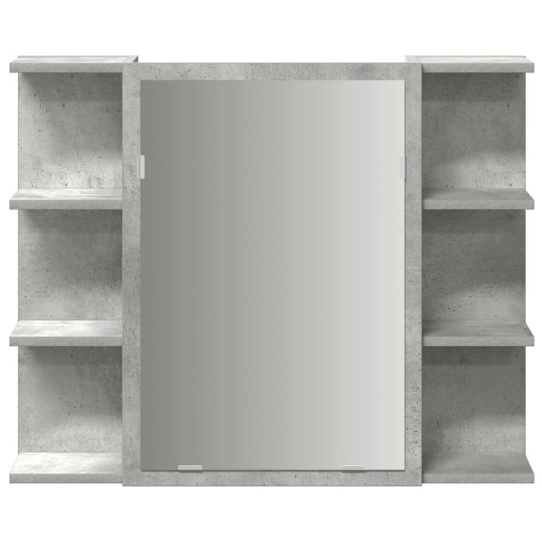 Armario de espejo de baño contrachapada gris 80x20.5x64 cm M 4