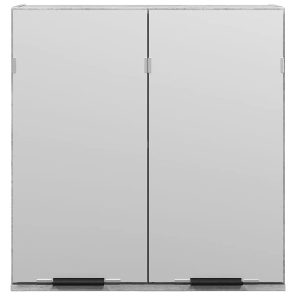 Armario de espejo de baño contrachapada gris 64x20x66.5 cm M 4