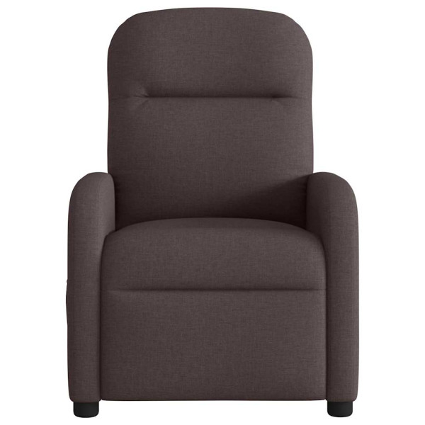 Sillón de masaje reclinable de tela marrón oscuro M 3