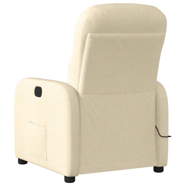 Sillón de masaje reclinable de tela crema M 5